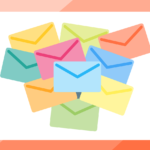 Email represented by several colors of envelopes