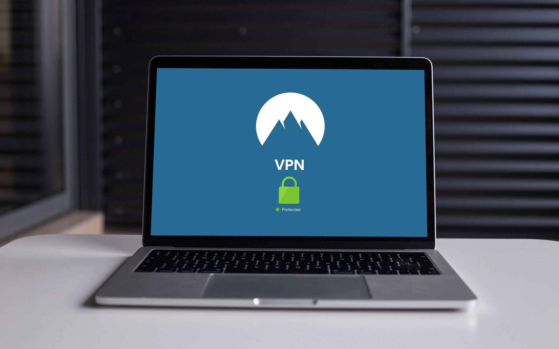 laptop screen showing the use of a VPN