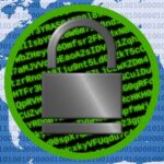 Globe with security code and a padlock