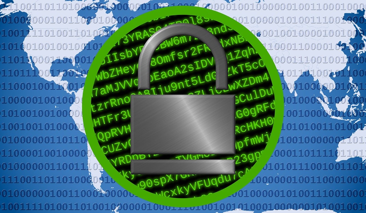 Globe with security code and a padlock