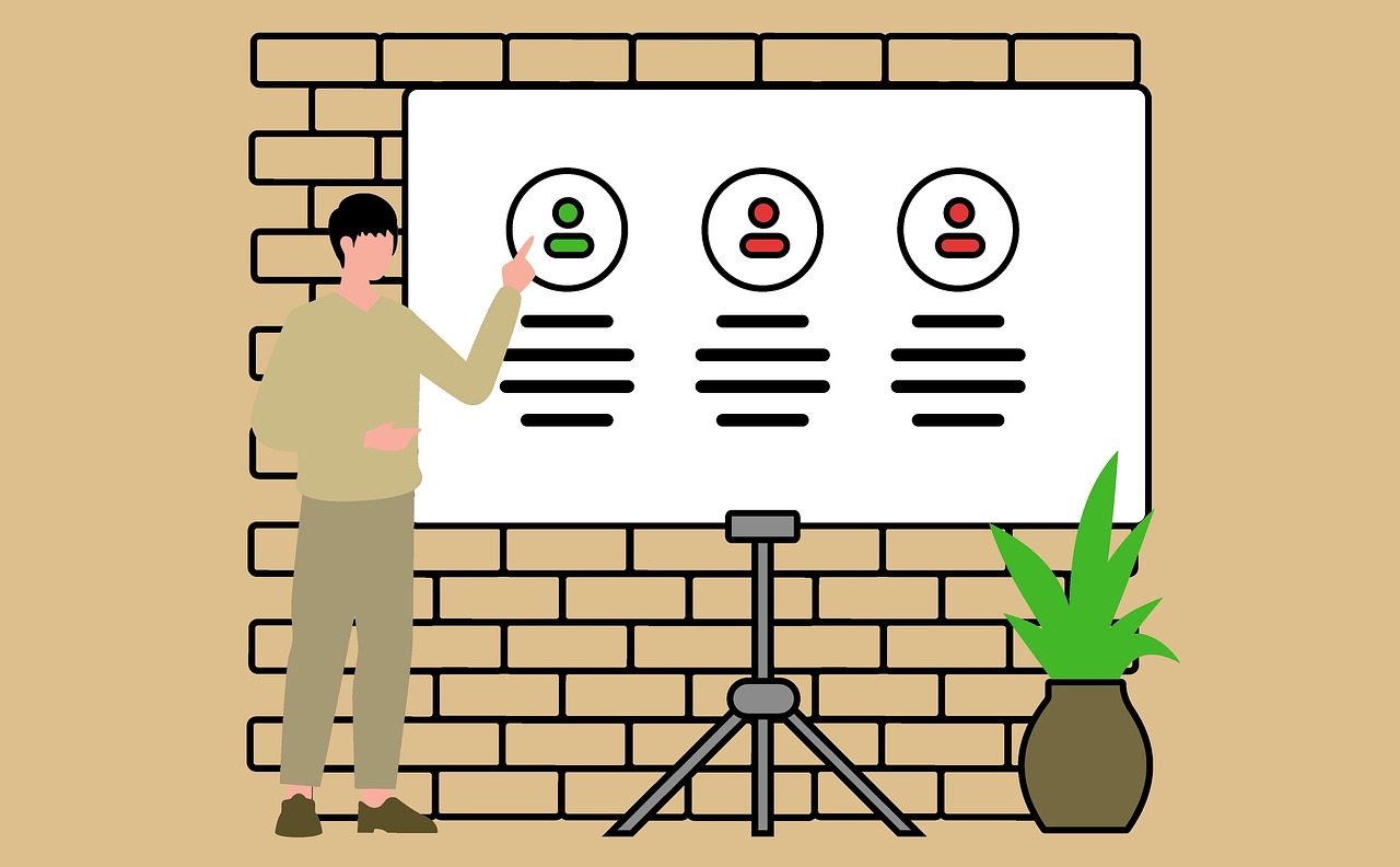 person standing in front of a screen giving a presentation