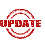 the word update in red with two red circles