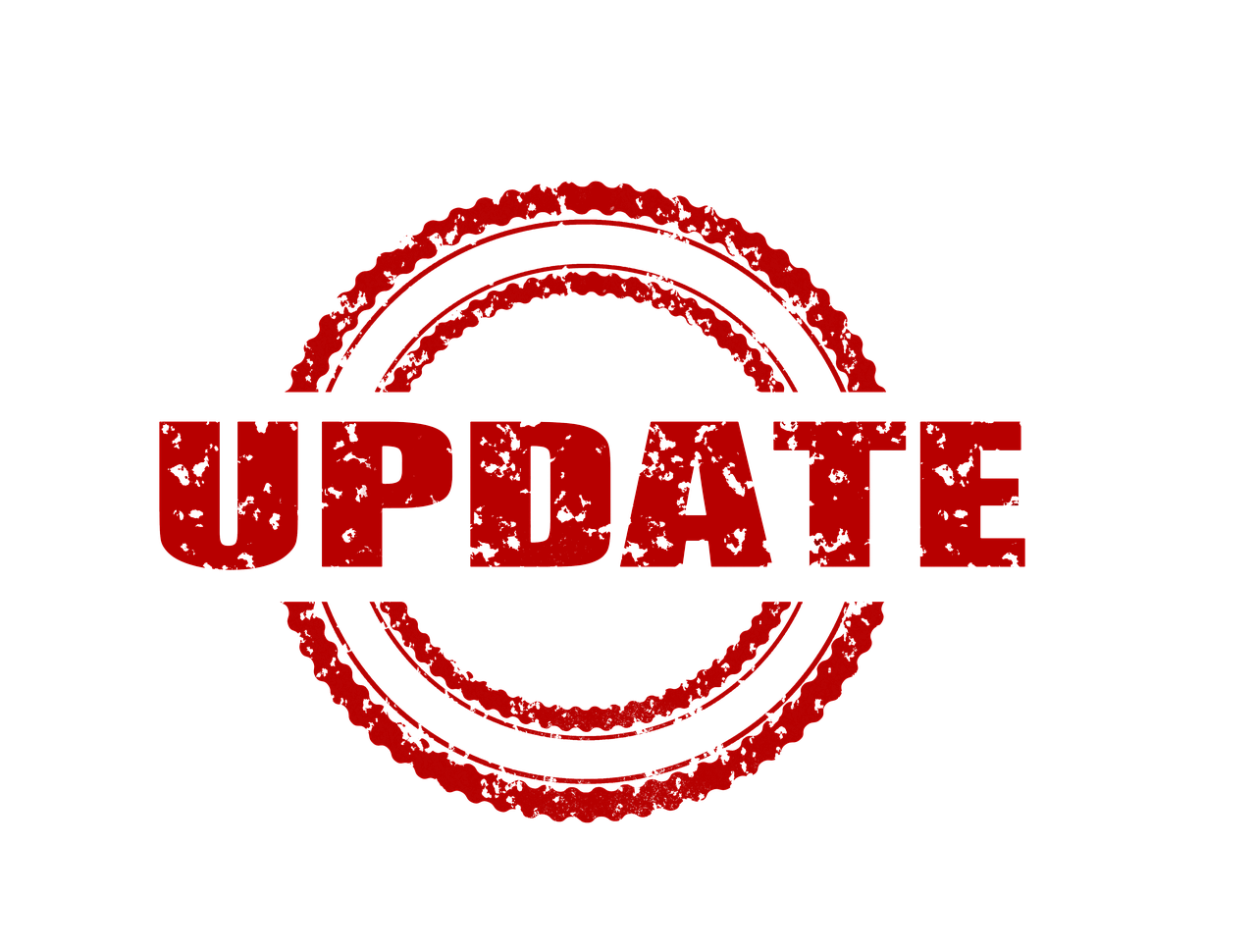 the word update in red with two red circles