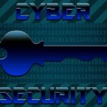 picture of a key with the words cyber security