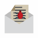 Envelope with a bug on the mail