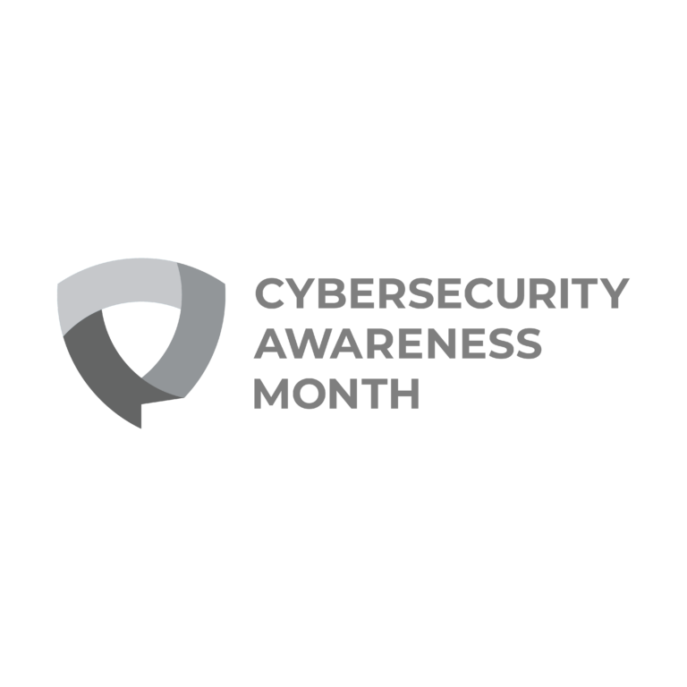 Cybersecurity Awareness Month logo in gray